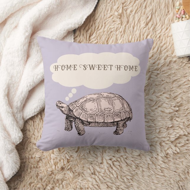 Tortoise / Turtle Funny Throw Pillow (Purple) (Blanket)