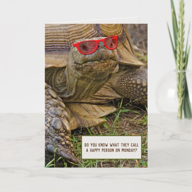 tortoise with sunglasses for retirement card (Front)