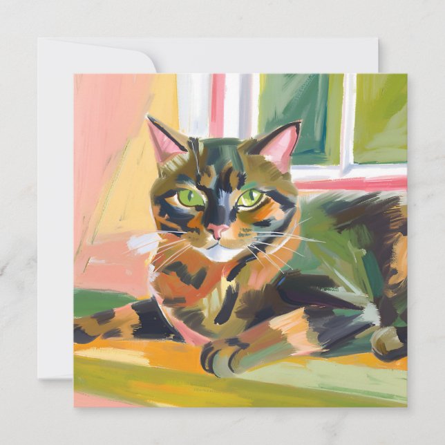Tortoiseshell | Belle carte de peinture de chats (Devant)