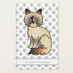 Tortoiseshell Birman / Ragdoll Cat And Paws & Text Planner