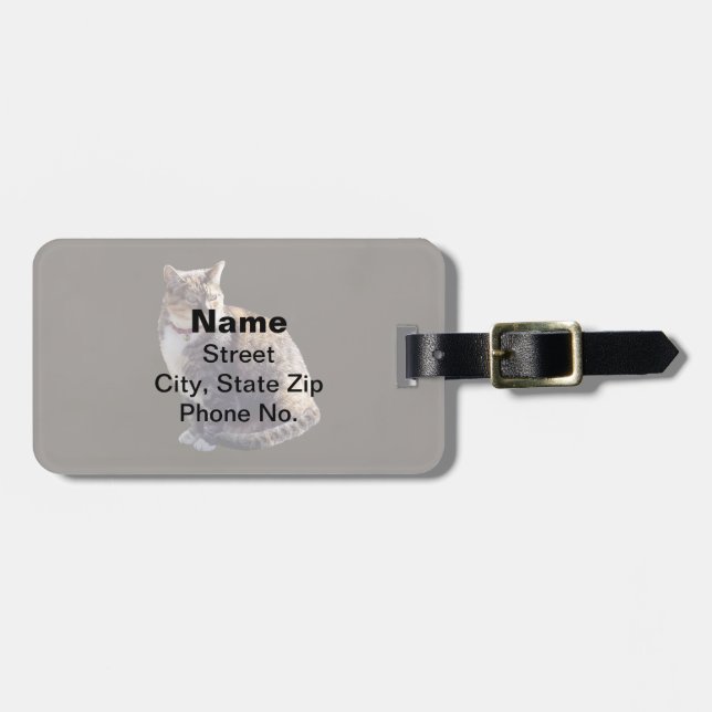 Tortoiseshell Cat Luggage Tag (Front Horizontal)