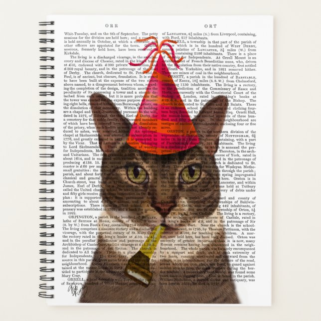 Tortoiseshell Cat with Party Hat Planner (Front)
