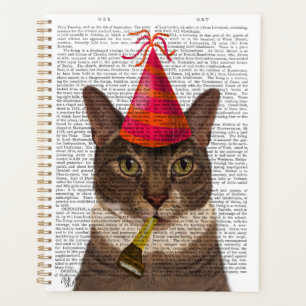 Tortoiseshell Cat with Party Hat Planner