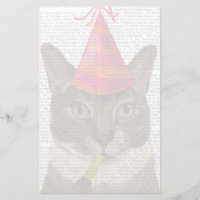 Tortoiseshell Cat with Party Hat