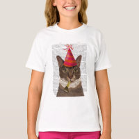 Tortoiseshell Cat with Party Hat