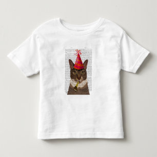 Tortoiseshell Cat with Party Hat Toddler T-shirt