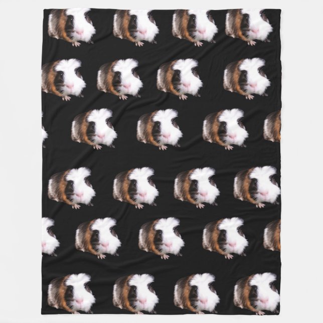 Tortoiseshell Guinea Pigs Large Fleece Blanket. (Front)