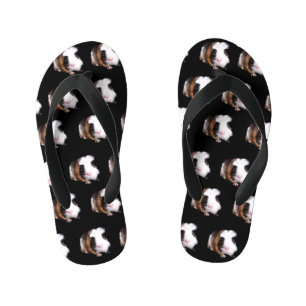 Tortoiseshell Guinea Pigs Pattern, Kid's Flip Flops
