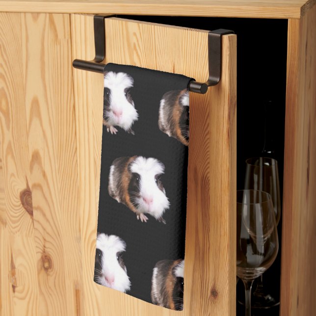 Tortoiseshell Guinea Pigs Pattern, Tea Towel (Thirds Fold)