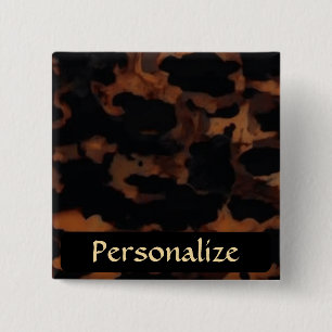 Tortoiseshell Seamless Pattern, Chic TortoiseShell 2 Inch Square Button