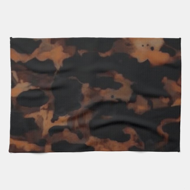 Tortoiseshell Seamless Pattern, Chic TortoiseShell Kitchen Towel (Horizontal)