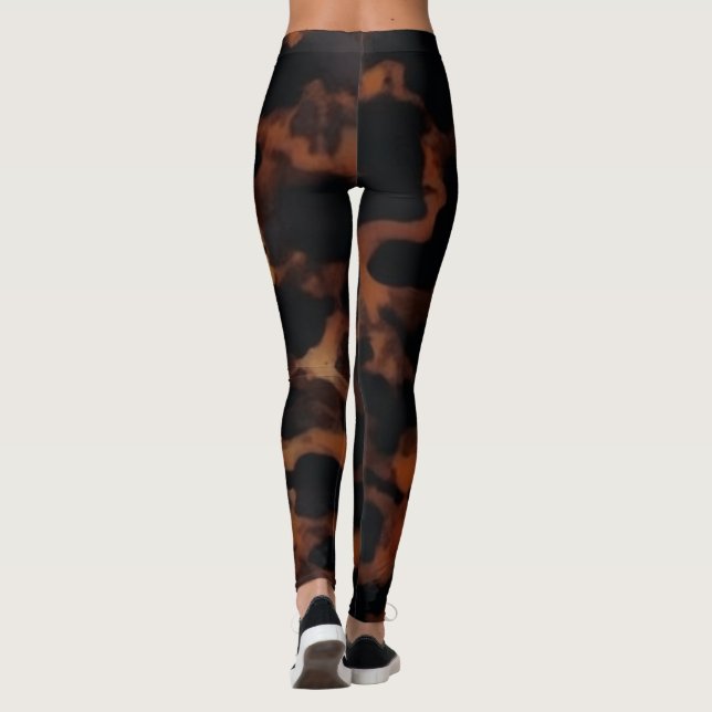 Tortoiseshell Seamless Pattern, Chic TortoiseShell Leggings (Back)