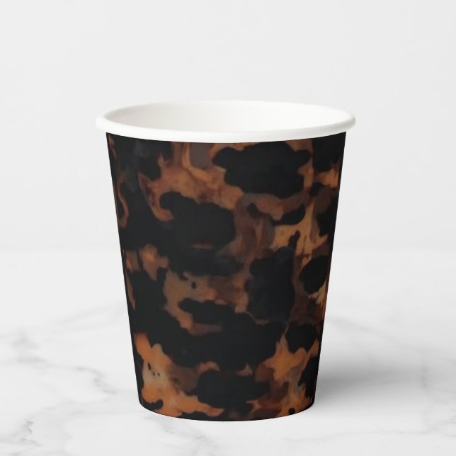 Tortoiseshell Seamless Pattern, Chic TortoiseShell Paper Cups (Front)