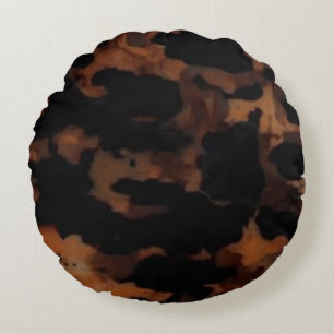 Tortoiseshell Seamless Pattern, Chic TortoiseShell Round Pillow