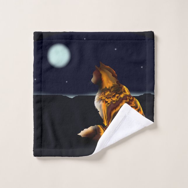 Tortoiseshell Tabby by Moonlight  (Gant de toilette)