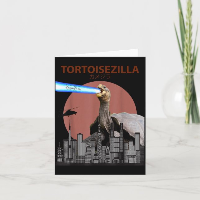 Tortoisezilla _ Funny Tortoise Card (Front)