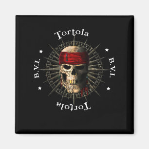 Tortola BVI Pirate Skull Magnet
