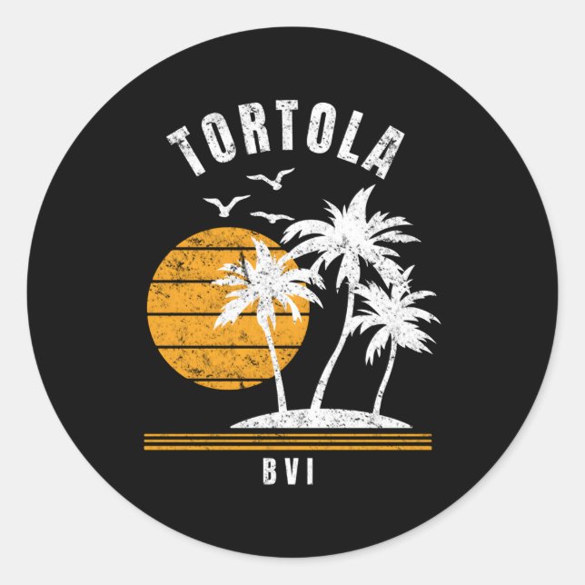 Tortola Island Bvi Caribbean Vacation Classic Round Sticker (Front)