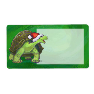 Tortue à Santa Chapeau sur Vert