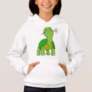 Tortue avec marguerite à fleurs