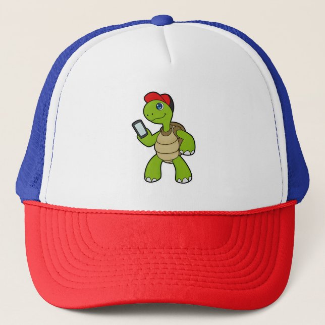 Tortue avec téléphone et Casquette (Devant)