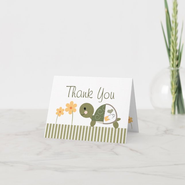 Tortue Baby shower Merci Cartes Notes (Devant)