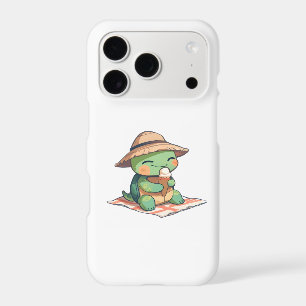Tortue Chibi Mignonne avec Chapeau de Paille Mange
