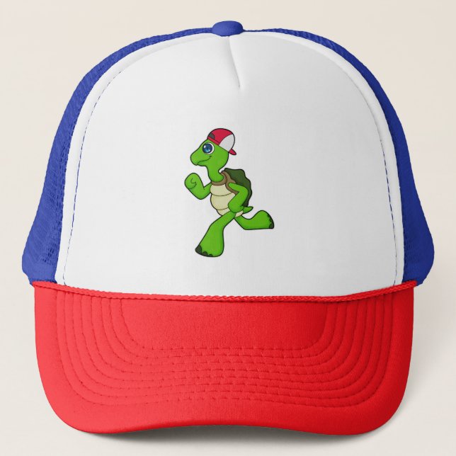 Tortue comme coureur avec Casquette (Devant)