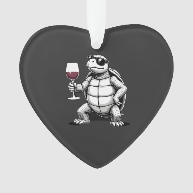 tortue cool buvant du vin rouge impression d'art_1 (devant)