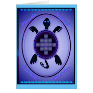 Tortue courageuse - carte en lettres