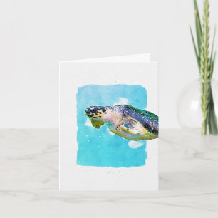 Tortue de mer Aqua Bleu Aquarelle N'importe quelle