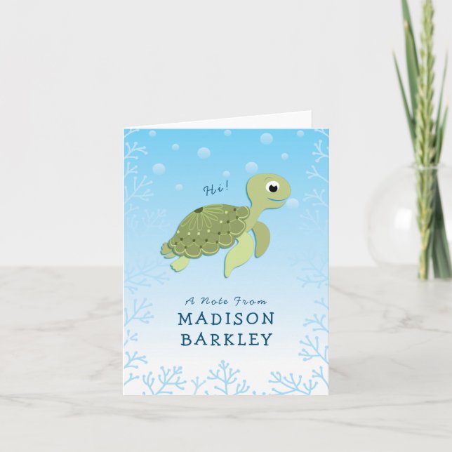 Tortue de mer Cartes fixes pour animaux de mer (Devant)