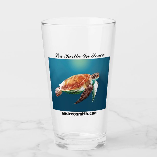 Tortue de mer en paix - Verre à boire (Devant)