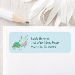 Tortue de mer mignonne Baby shower Kawaii Rose Gir
