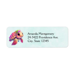Tortue de mer rose Whimsical & mignon