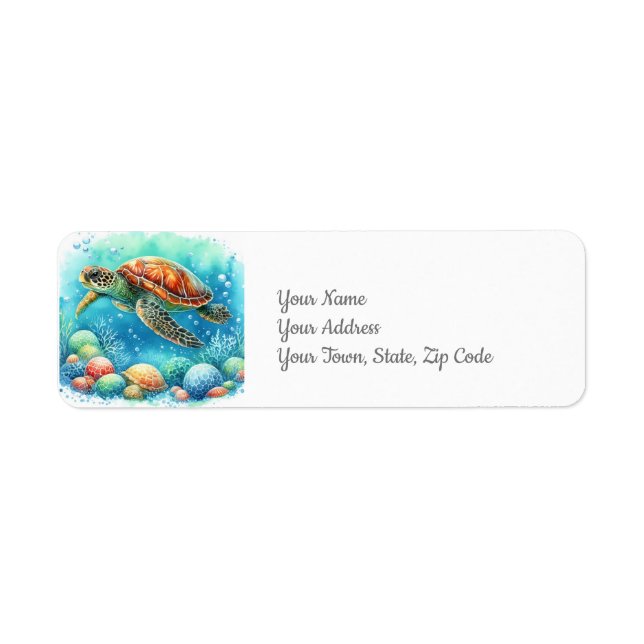 Tortue de mer sous la mer Plage côtière (Devant)