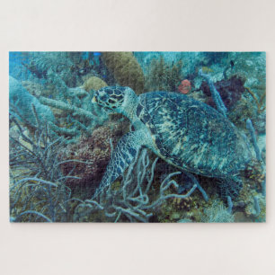 Tortue de mer sur Coral Reef Jigsaw Puzzle