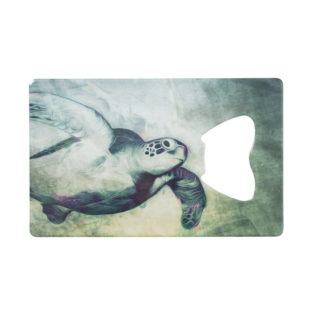 Tortue de mer verte volante -Ouverture de bouteill (Devant (Horizontal))
