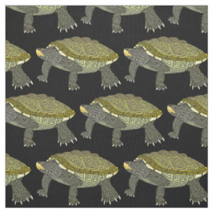 Tortue diamantée (noire) - Tissu en coton Pima