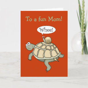 Tortue et escargot Wheel !  Carte de fête des mère