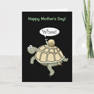 Tortue et escargot Wheel !  Carte de fête des mère