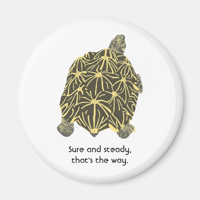 Tortue étoile, affirmation, Sure & Steady magnet (Devant)