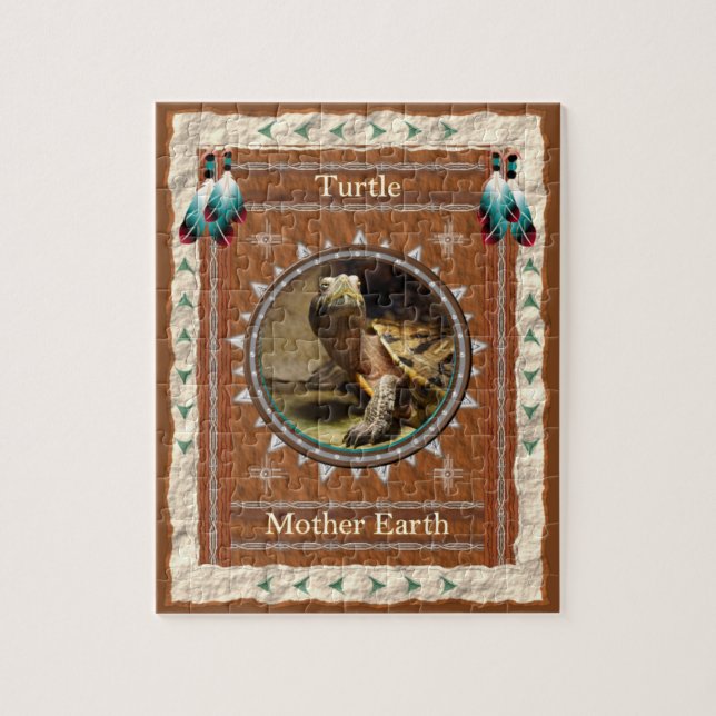 Tortue - Mère Terre - Puzzle avec boîte (Vertical)