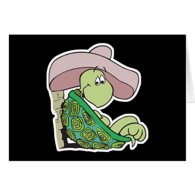 tortue mignonne portant sombrero (Devant horizontal)