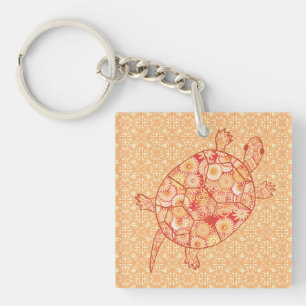 Tortue tourbée fractale - nuances de mandarine ora