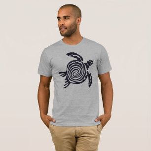 Tortue tribale en T-shirt bleu foncé