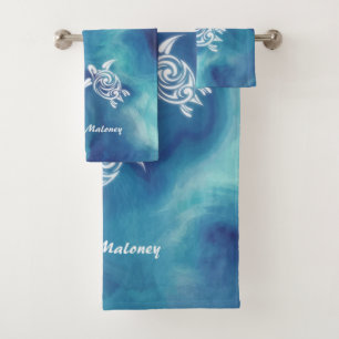 Tortues blanches dans Blue Ocean Watercolor Ajoute