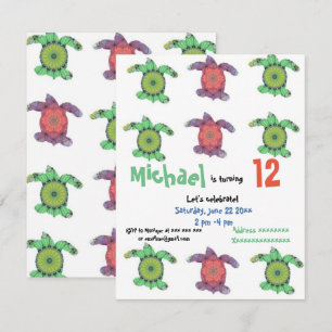 Tortues de mer, invitation à la fête d'anniversair