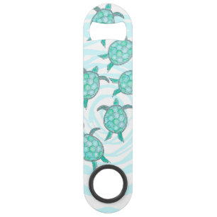 Tortues de mer turquoises d'aquarelle sur les