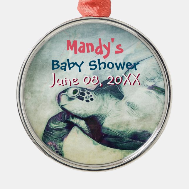 Tortues de mer vertes | Ornement Baby shower (Devant)